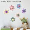 Handmade Woven Flower Wall Decoration, Multiple ColorCotton Rope Floral Decoration Nursery Artwork