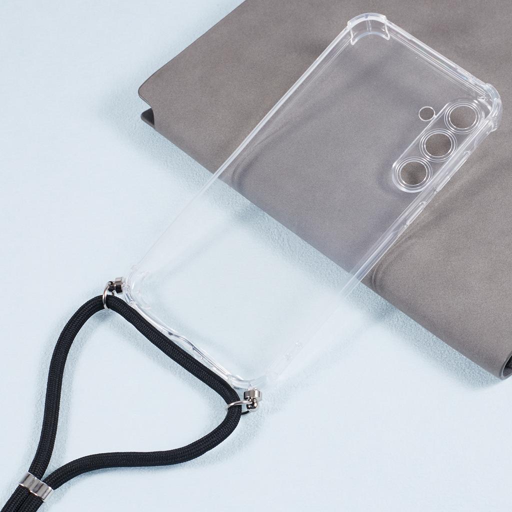 For Samsung Galaxy A35 5G Case Reinforced Corner Clear Phone Cover with Lanyard