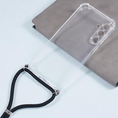 For Samsung Galaxy A35 5G Case Reinforced Corner Clear Phone Cover with Lanyard