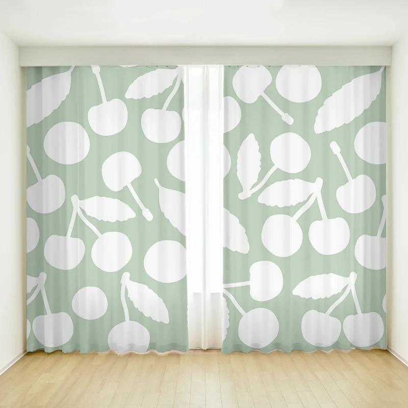 Cartoon Orange Pear Fruit Simple Creative Bedroom Curtains Flower Girls Room Study Window High Shading Curtain Refreshing Style