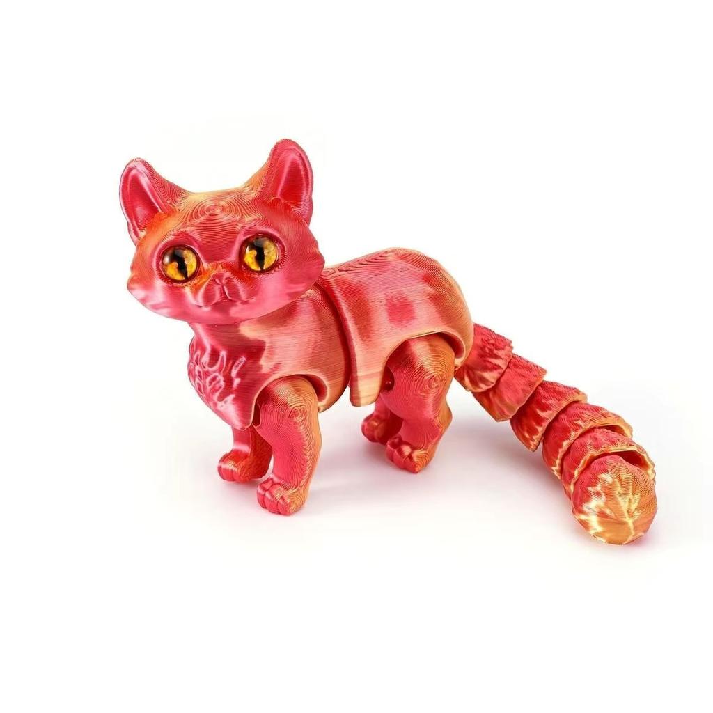3D Printing Cat Figures Multi-Joint Movable Simulation Cats For Gift Living Room Car Desktop Decoration