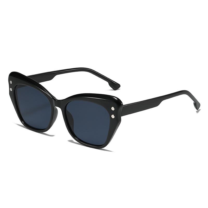New Cat Eye Sunglasses European And American Internet Celebrities Glasses Of The Same Color Women'S Cat Walk Street Sunglasses