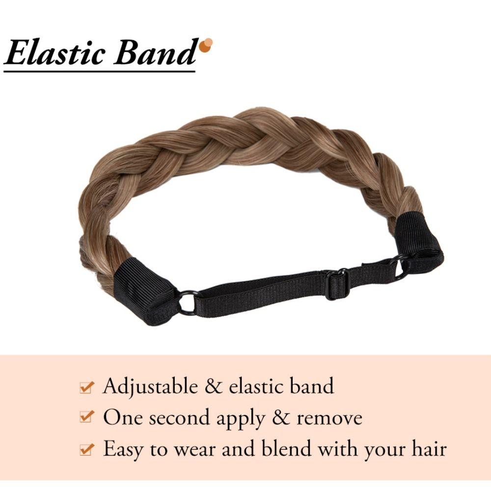 Adjustable Braided Hair Headband Golden/Brown/Black Handmade Hair Band  Women
