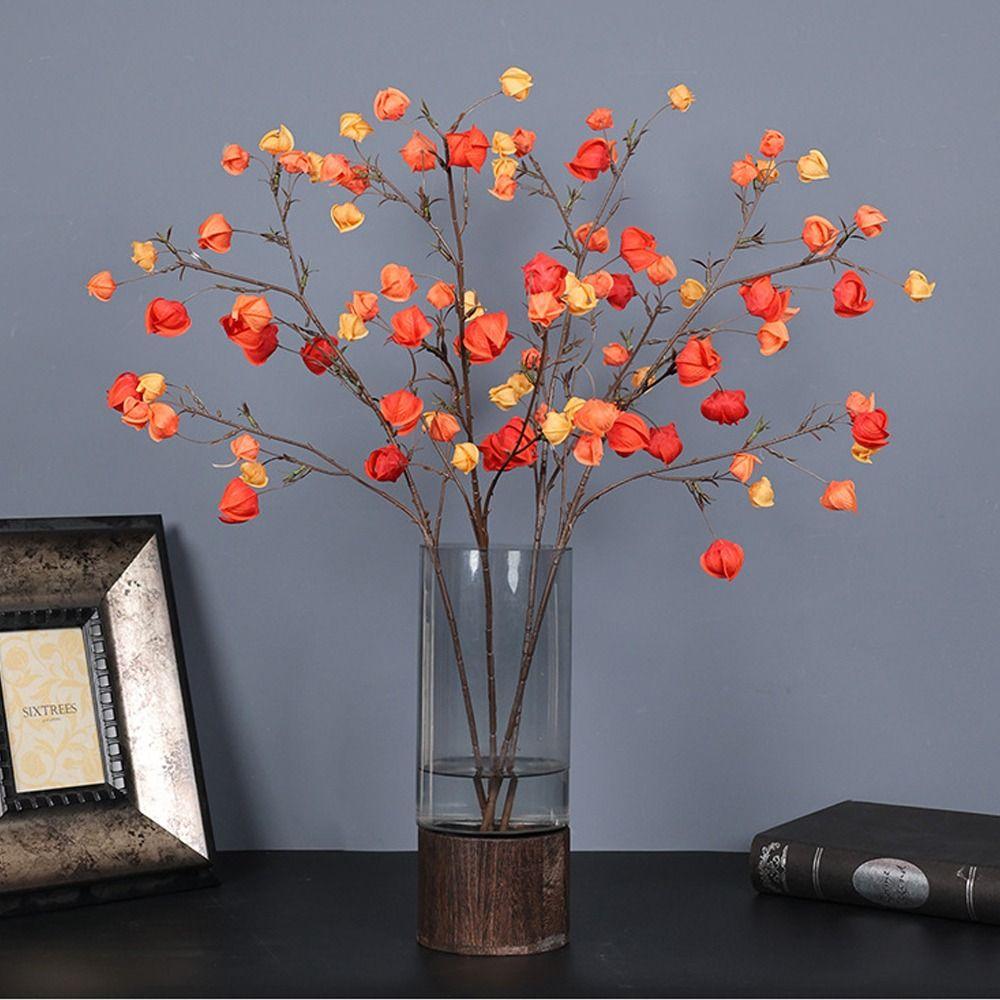 

Realistic Lantern Fruit Branches Real Touch Fake Plants Home Living Room Decor красный