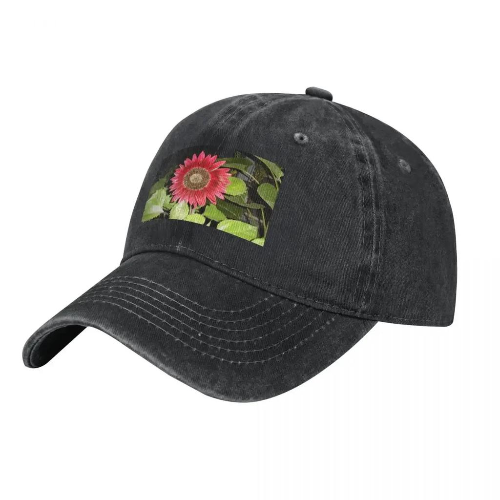 Red Sunflower Baseball Cap Snap Back Hat Fashionable Hat Baseball Cap Cosplay Unisexs Hats Womens