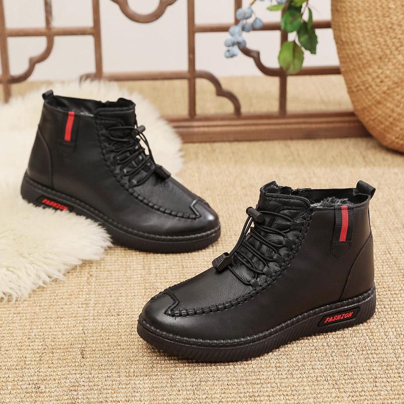 Winter new cloth shoes women's cotton shoes snow boots piled thickened waterproof non-slip middle-aged and elderly