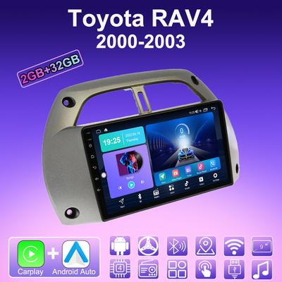 Toyota RAV4 2000-2003 için 2 DIN Android Carplay Araba Radyosu Multimedya Oynatıcı Baş Ünitesi Stereo GPS Navigasyon BT WIFI 2+32GB
