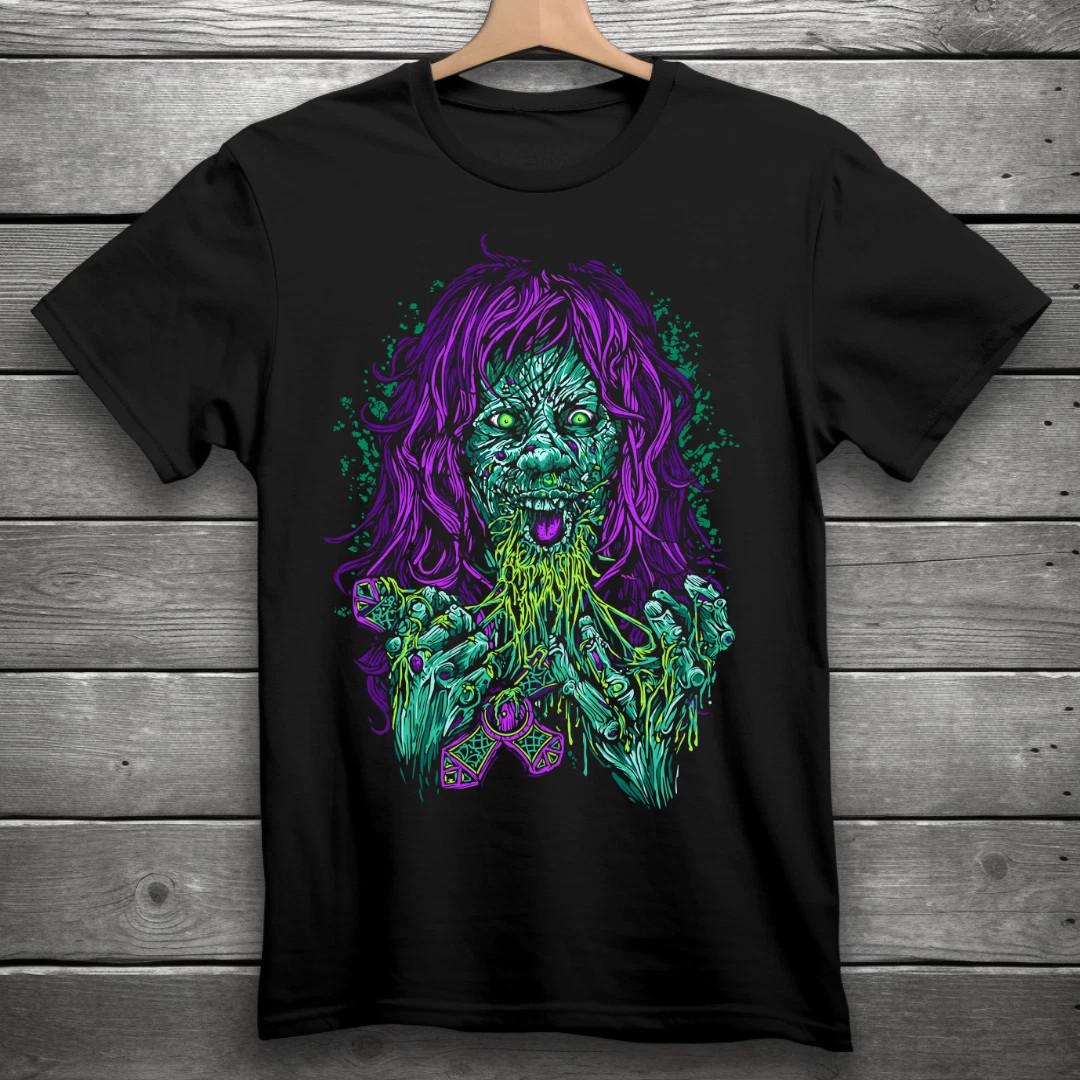 Хоррор Футболка Девочка одержимая Черный S-3XL Унисекс S