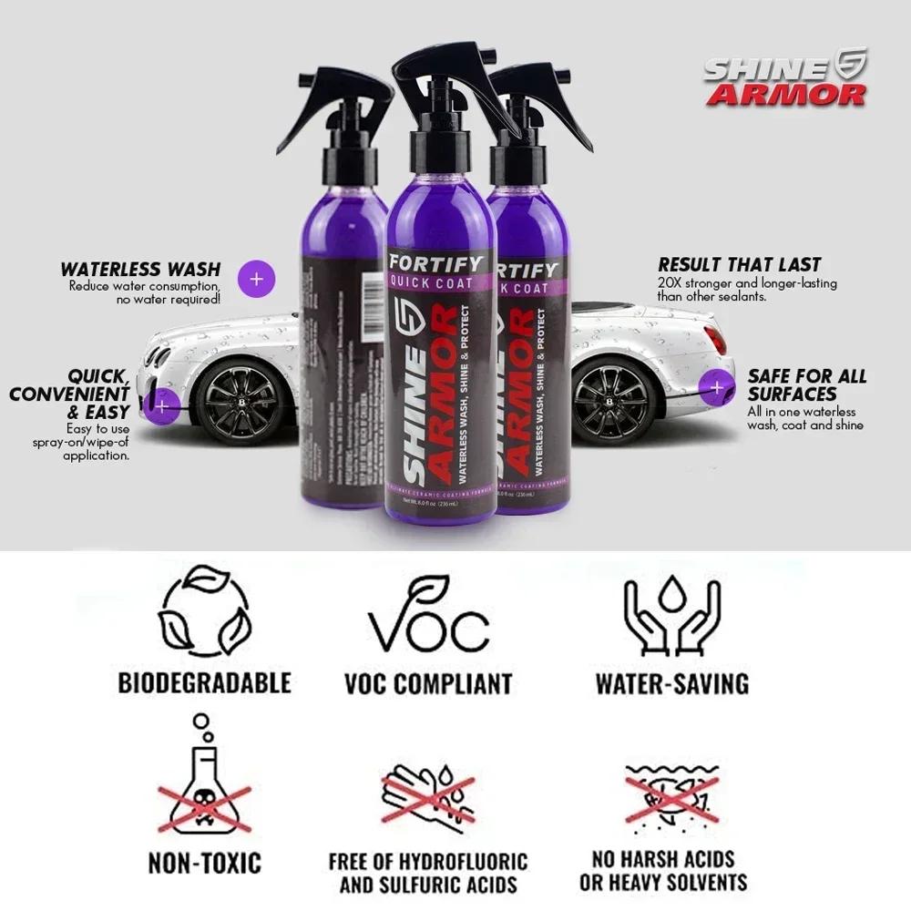 236ml Auto 3 In 1 Hydrophobic Quick Coat Ceramic Coating Car Polish Waterless Car Wash Shine Polymer Sealent Car Wax Spray Coat