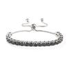 Elegant 4mm Zircon Women's Adjustable Stainless Steel Bracelet