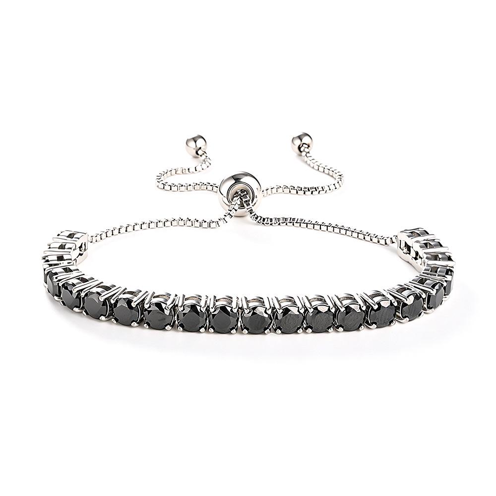 Elegant 4mm Zircon Women's Adjustable Stainless Steel Bracelet