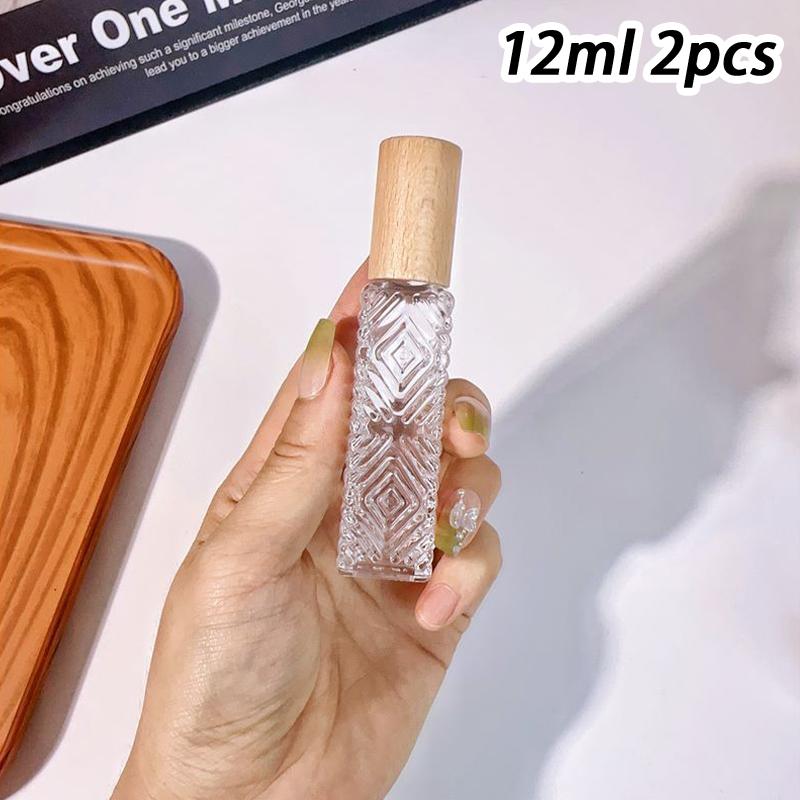 10Ml Wooden Cap Spray Bottle Clear Glass Spray Bottle Perfume Sample Vials Portable Refillable Cosmetic Empty Atomizer Gold Cap