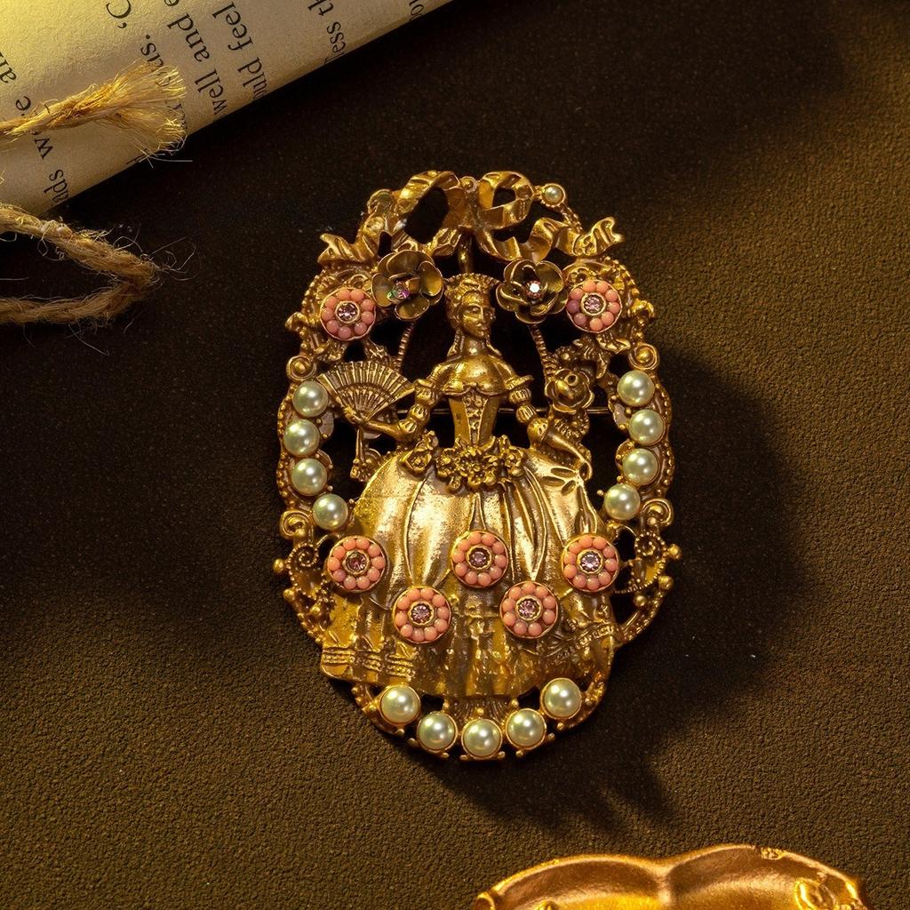 SKEDS Vintage Schmuck für Damen Kreative Klassische Schönheit Broschen Literarischer Stil Hochzeitszubehör Barocker Schmuck Anstecknadeln