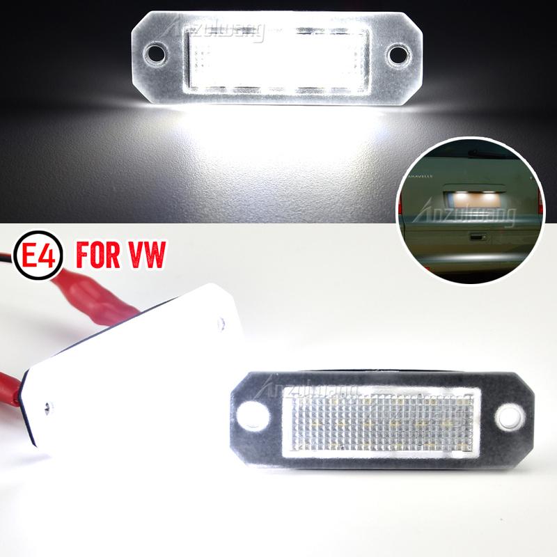 White LED License Plate Light Number Plate Lamp 2Pcs For VW Transporter T5 2003-2015 T6 For Caddy 2004-2017