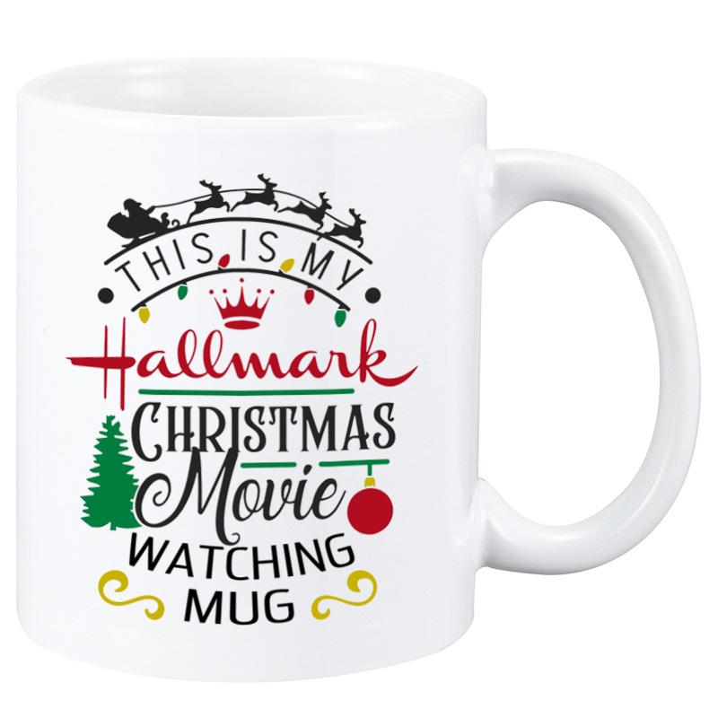 Christmas gift ceramic coffee mark cup tea foreign trade English fun 301-400ml