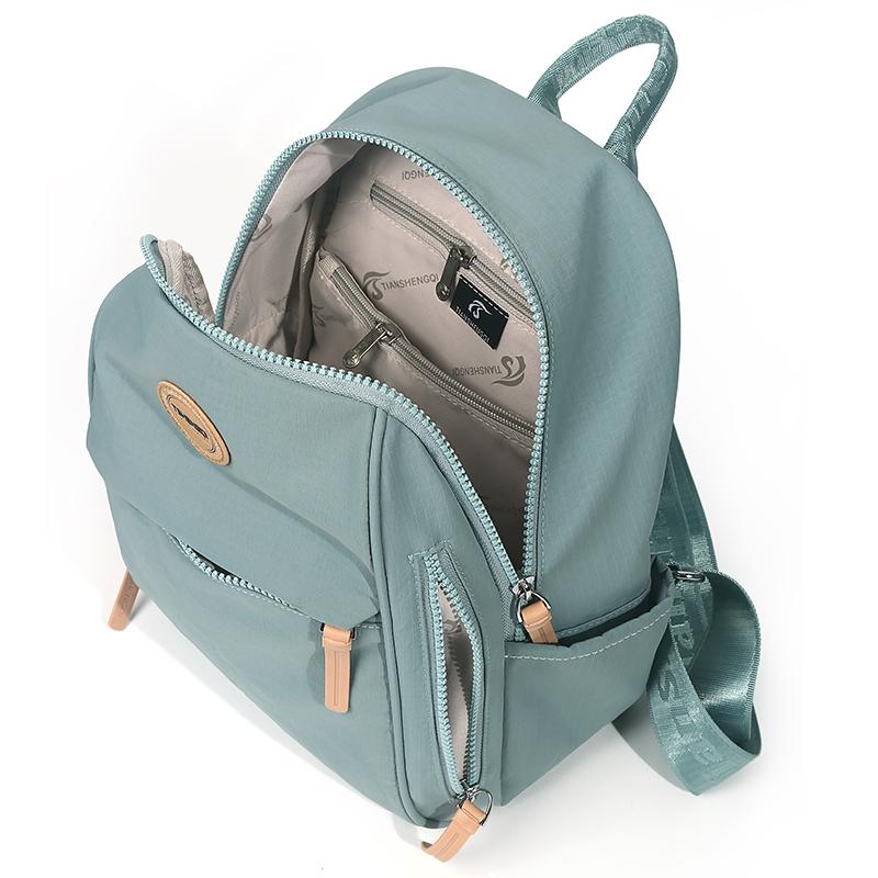 Women's Nylon Backpack with Multiple Zipper Pockets Large Capacity School Bag for Students Daily