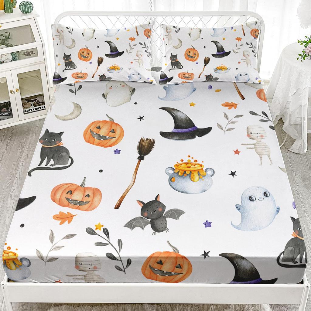 Animal Cartoon Pattern Bed Hat Three-Piece Digital Printing Bedding Bed Hat Three-Piece Set Children And Adults