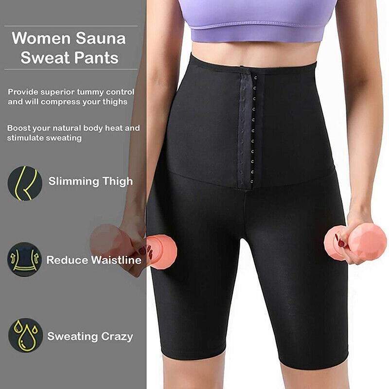 Women Sweat High Waist Sauna Short Pants Weight Loss Workout Fitness Body Shaper Slimming Shapewear Tummy Control Fat Burning Thermo Leggings