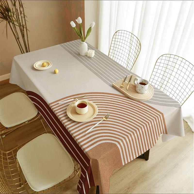 

Новая скандинавская современная прямоугольная скатерть простая геометрическая обеденная пыленепроницаемая крышка для гостиной чай декоративная обрус 150x60cm