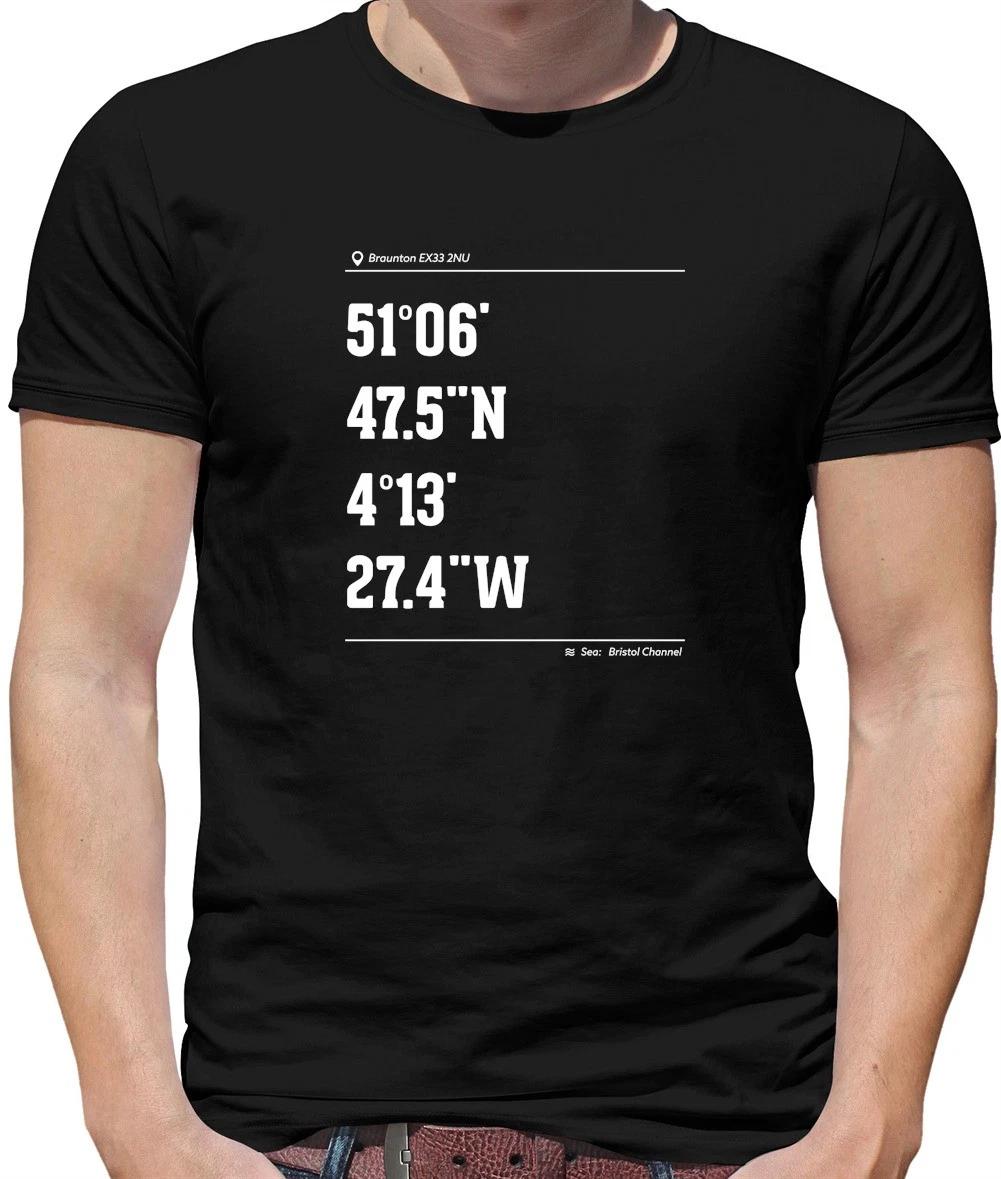 Surfing Coordinates Saunton Sands - Mens T-Shirt - sands Surfer Surf Board XS