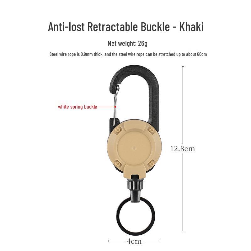 

ISE MOUNT Уличный тактический выдвижной держатель для ключей из стального троса с легко вытягивающейся пряжкой и шнурком против потери