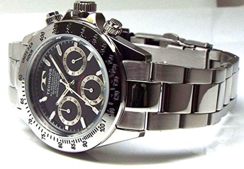 TECHNOS Watch Chronograph Black Dial Tool Bracelet Set Men's TSM401SB-SET [Item]