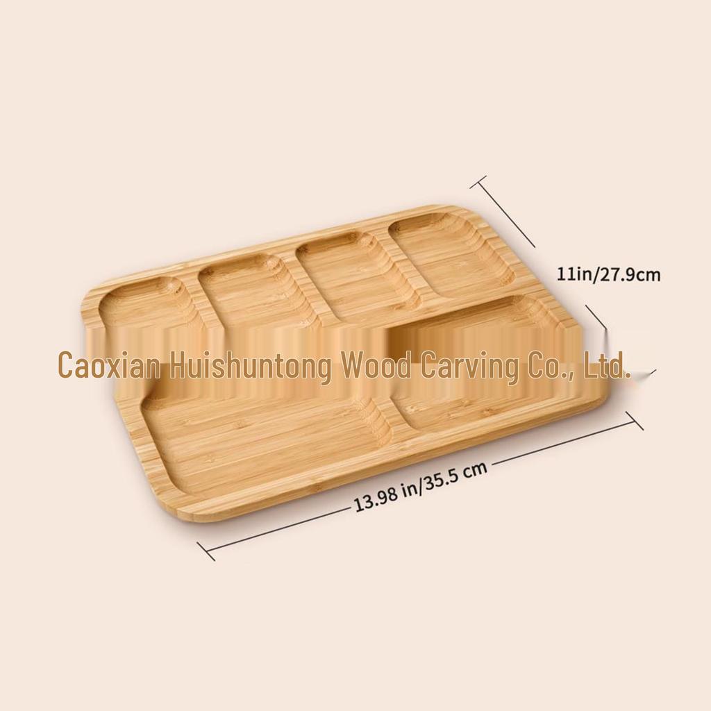 Eco-friendly Bamboo Tray with Acrylic Lid - Portable Wooden Plate for Camping, Picnics, and Restaurants