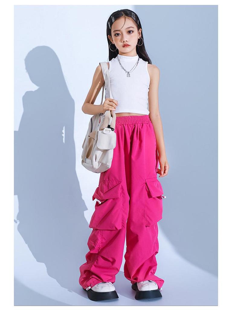 Dívčí japonský street jazzový taneční kostým – Trendy hip-hopová vystupovací souprava pro děti