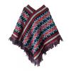 Poncho a maglia stile etnico da donna con nappe, caldo, invernale, con cappuccio, mantello, cardigan