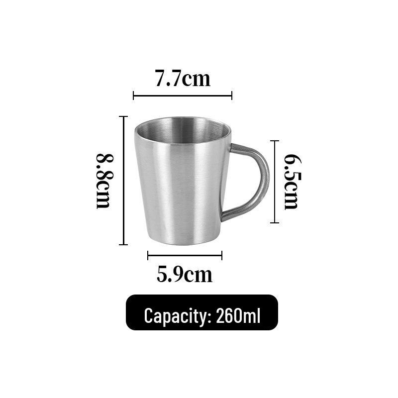 Taza Termo Aislada de Doble Pared de Acero Inoxidable 304 con Asa - Dorada