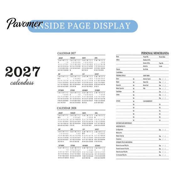 Gift for Students Professionals 2027 A6 Weekly Planner, 365 Day English Schedule Pocket Notebook Compact Travel Diary with Ribbon Bookmark,