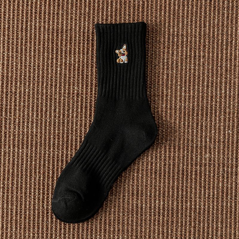 New Fashion Spring Autumn Men Socks White Black Sports Socks Casual Sweat Absorbent Breathable Basketball Socks Meias EU 38-43