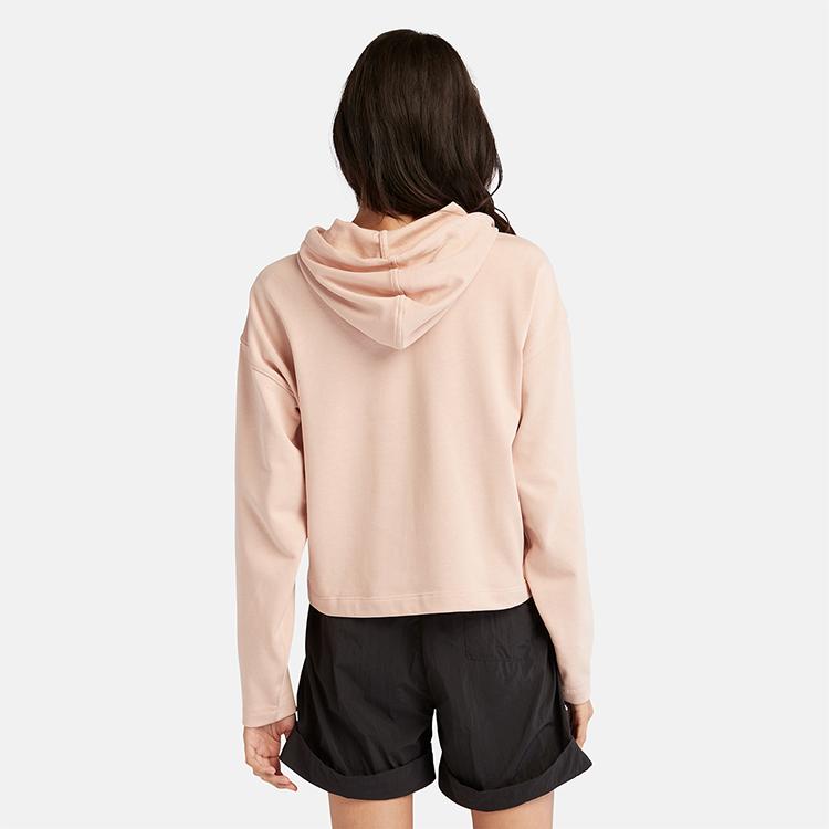 Timberland Casual Fleece Loose Hooded Sweatshirt Women Tops Light-Pink A6AZ2-662