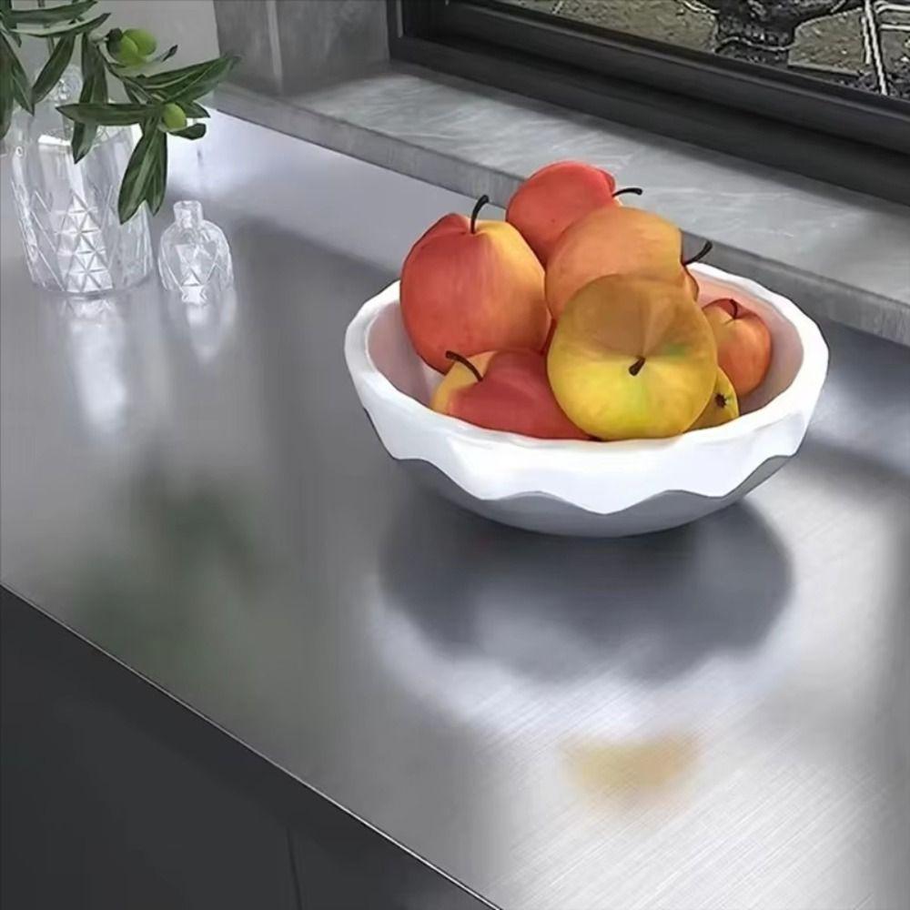 Stainless Brushed Silver Vinyl Wallpaper PVC Material Removable Wallpaper  House Appliance