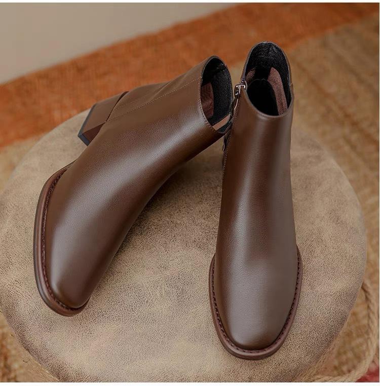 Fashion Women Ankle Boots Thick Heels Short Boot Fashion Winter Shoes Women 2025 Autumn Daily Office Lady Footwear