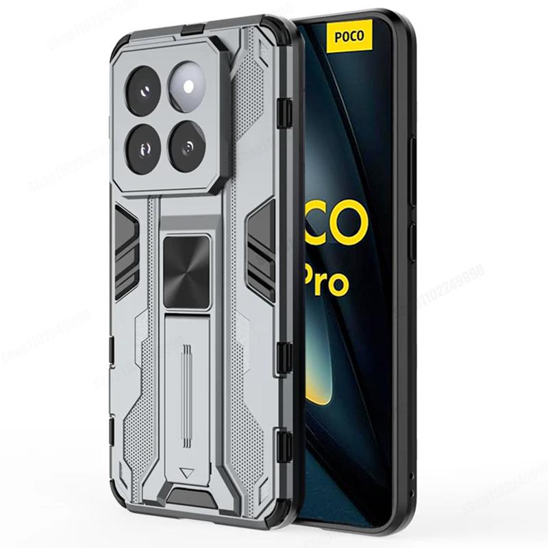 Custodia Magnetica Corazzata Antiurto Per Poco F6 Pro F5 F4 GT Coque Per Poco X6 X5 Pro X4 GT X3 NFC M3 M4 Pro Supporto Rigido Copertura per Telefono