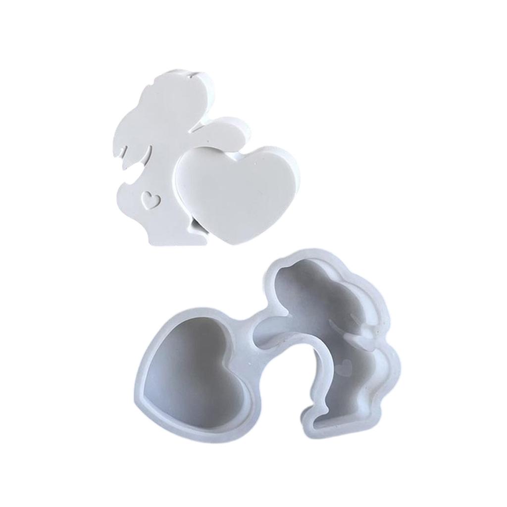 Ostern Thema Ornamentform Flexible Silikonform für Kaninchenfigur Dekoration Gipsform Schmuckherstellungsbedarf