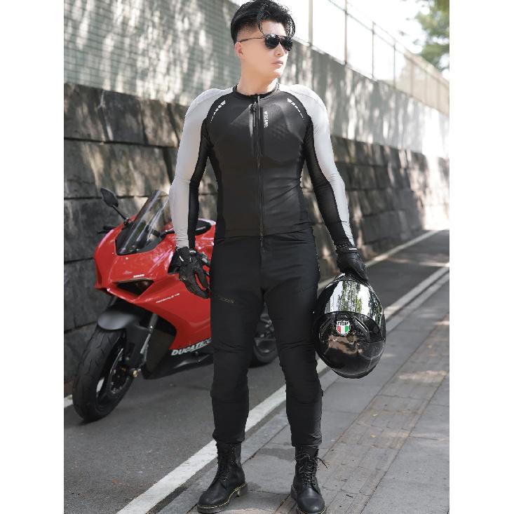 WOSAWE Herren Motocross Jacke Motorradhose CE Körper Weiche Protektoren Hemden Reflektierend Anti-Sturz Moto Racing Schutzkleidung