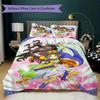 Cardcaptor Sakura Pattern Bedding uilt Set uilt Cover Pillowcase Home Decoration Birthday Gift (1 * duvet cover + 2 * pillowcase without core)
