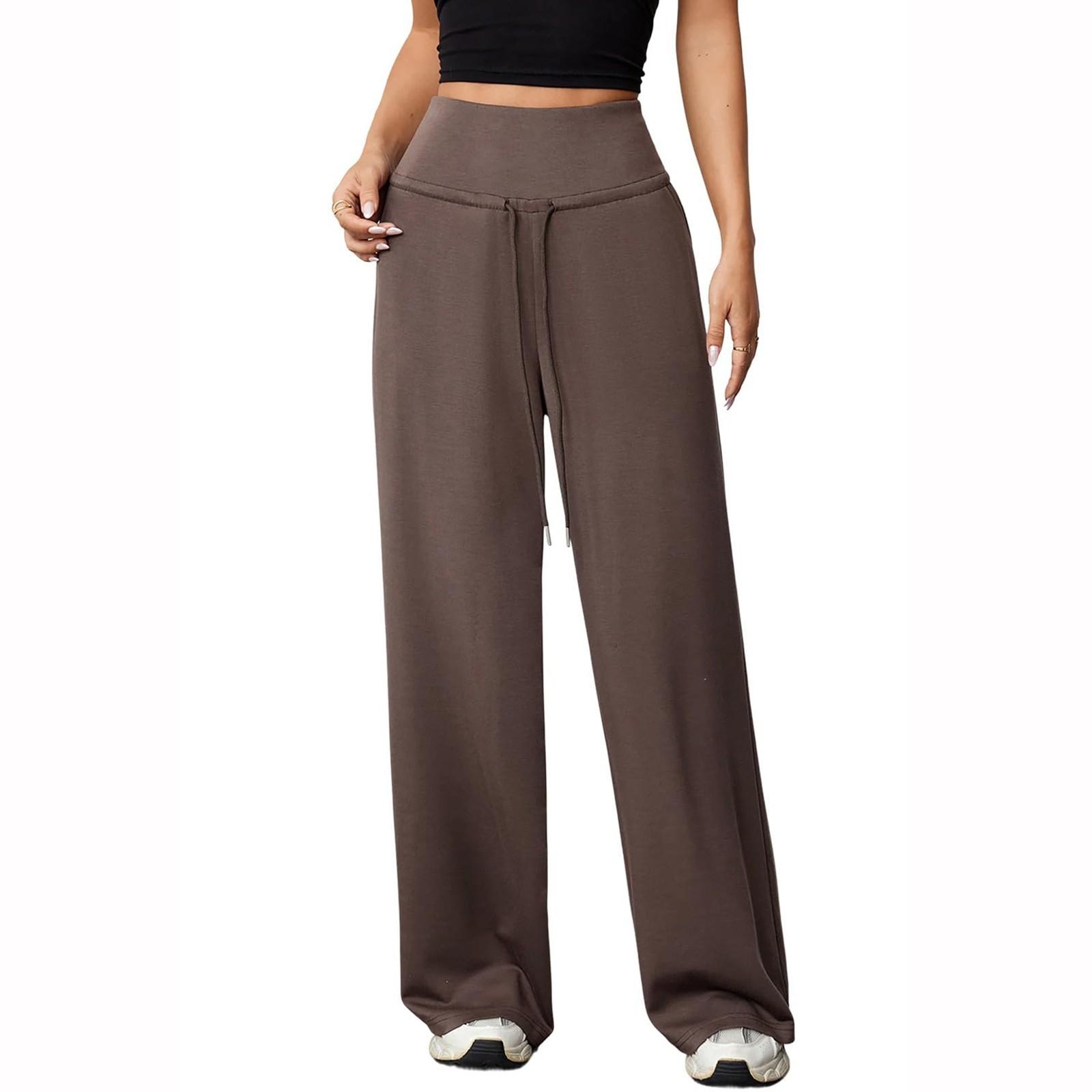 

Женские брюки карго Эластичная талия Широкие брюки Летние Свободного кроя Походные Брюки-джоггеры С карманом XXL кофейный