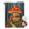 DIY Mushroom House Pearl and Diamond Painting Kit. Suitable for Beginners. Magical Forest Home Wall Decoration. Handmade Gift.