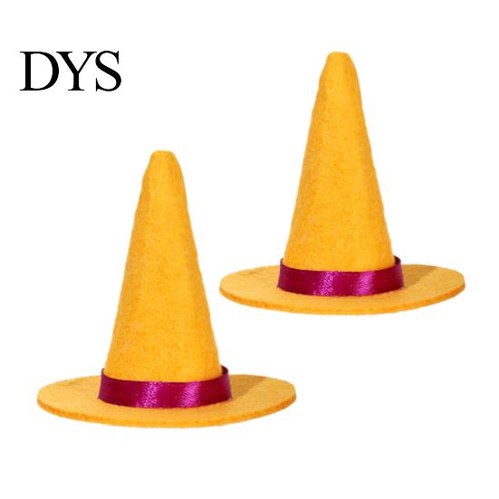 Felt Witch Hat for Party Favors 2 Pcs Mini Hats, Cute Tiny Wizard Wine Multi Color Hats Bottle Topper Halloween Favors, DIY Crafts, Home Table