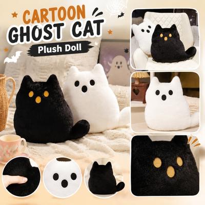 Soft Plush Cat Pillow Stuffed Animal Toy with Cartoon Ghost Design Unique Shape for Home Decor and Comfortable Support
