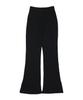 WHEN YOU MOVE Side Slit Waffle Bootcut Elastic Pants Black