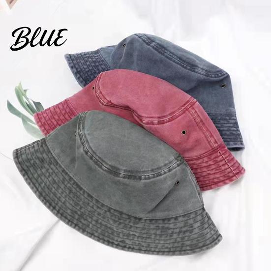 Simple Basic Style Hat Vintage Washed Denim Bucket for Men Women Breathable Short Brim Soft Skin Friendly Fisherman Cap Portable Couple Sun