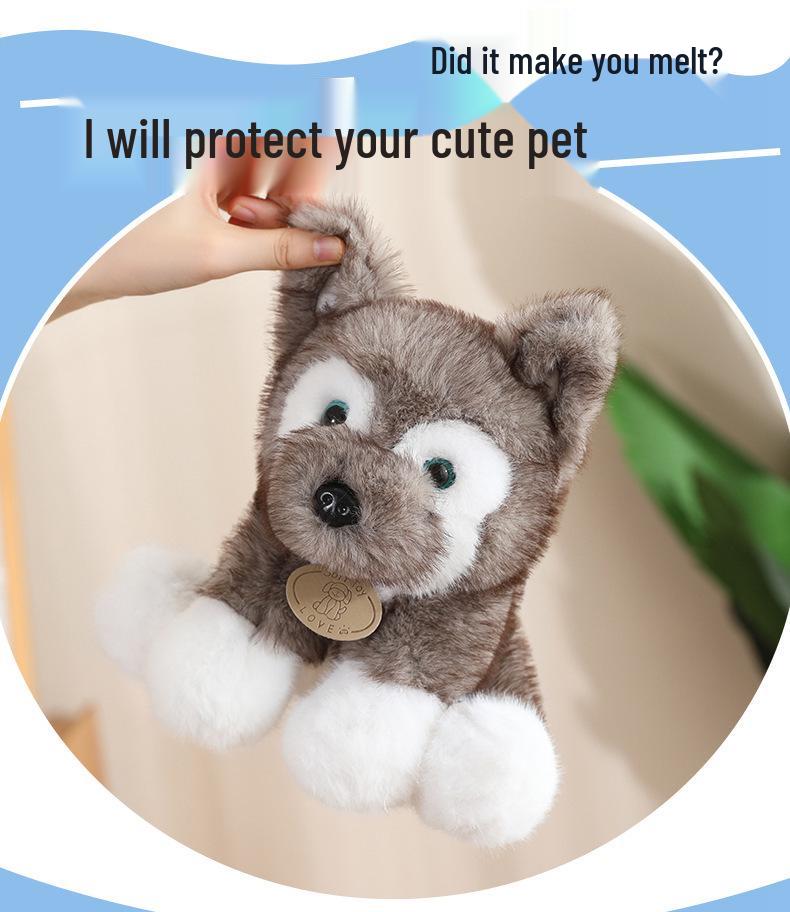 Adorable Fluffy Husky Plush Toy Doll