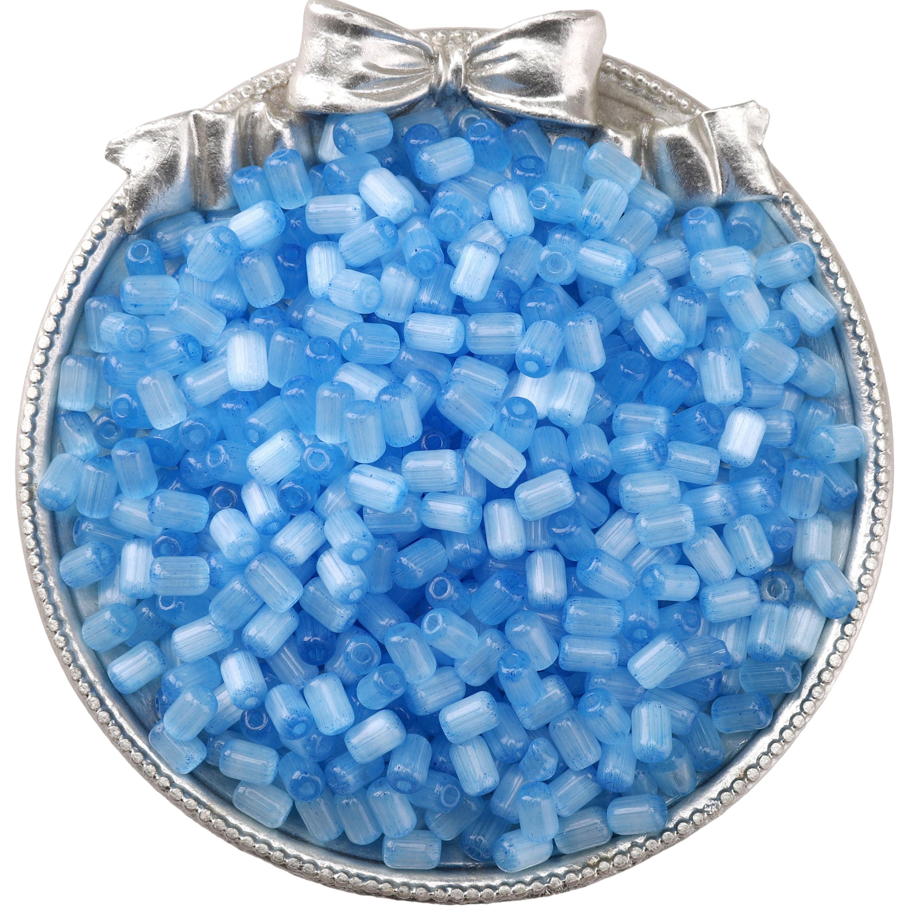 

60 шт. Стеклянные бусины-бисер «Кошачий глаз» в форме ююбы, для изготовления браслетов, ожерелий и других ювелирных изделий 4x6mm 60Pcs синий/глубокий