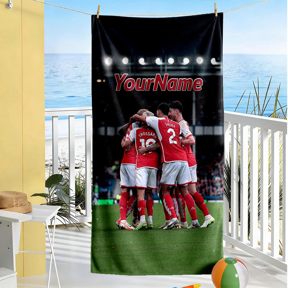 Arsenal Customized Name Beach Towel High Absorbency & Quick-Dry