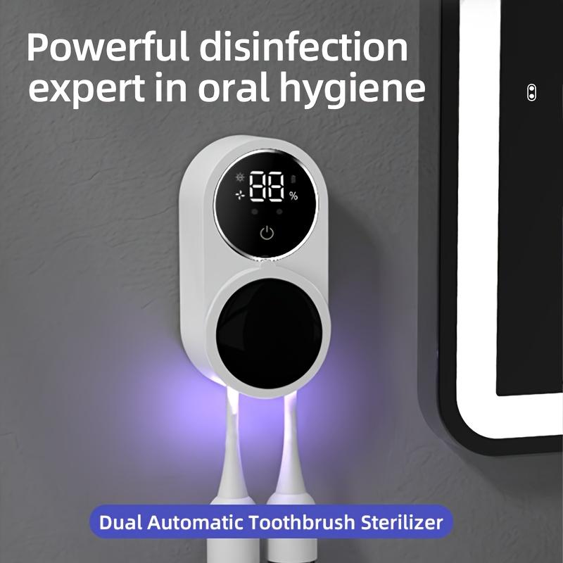 Smart Toothbrush Sanitizer Air Dryer with LED Screen USB-Powered Wall-Mounted Dental Device 24H Automatic Operation