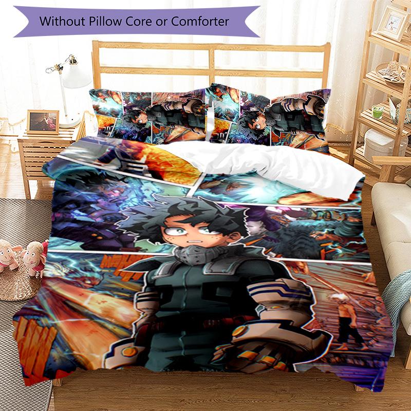 deku 3pcs Bedding Set Duvet Cover Closure Includes 1 Duvet Cover & 2 Pillowcases for All Seasons Bedroom Home Dorm Decor